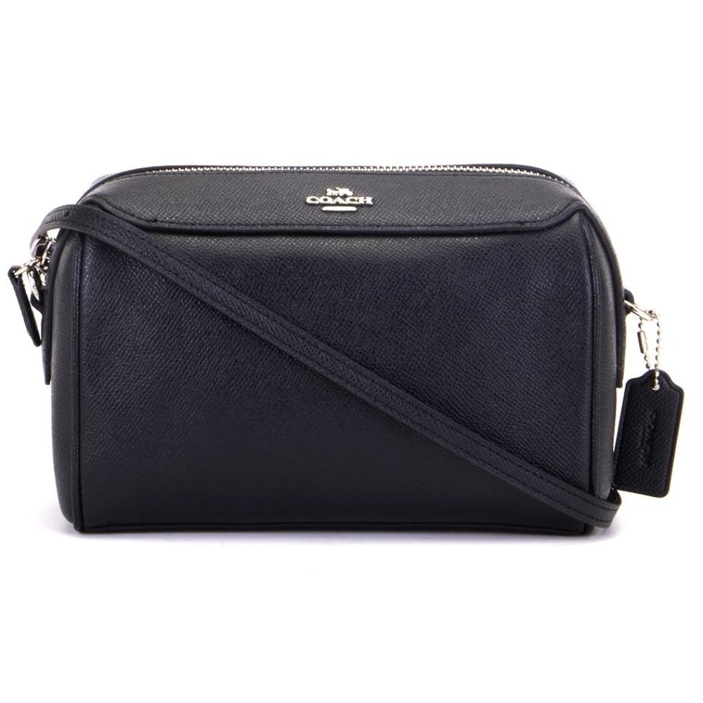 COACH CROSSGRAIN LEATHER BENNETT CROSSBODY F76629 SILVER BLACK NWT